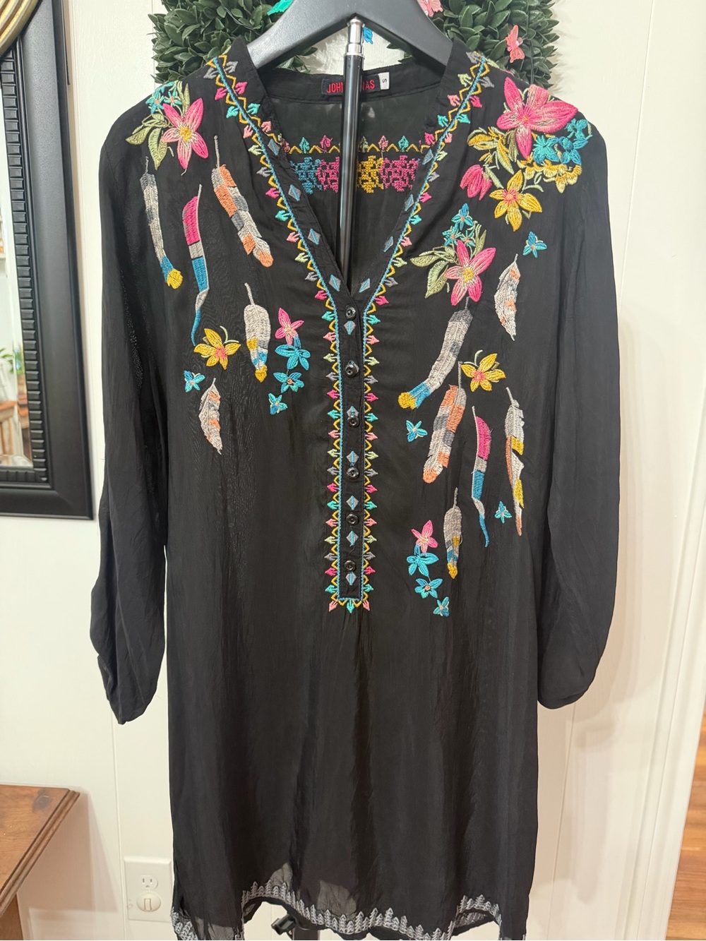 Johnny Was shear tunic top.